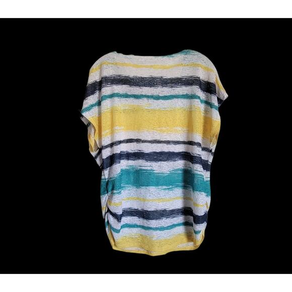 CATO Women's Top Size 18/20W Sleeveless Striped Stud Beach Tropical Summer - Picture 10 of 12